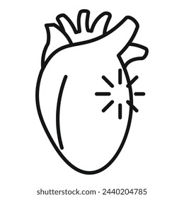 Loading healthy heart icon outline vector. Patient impact. Heart effect