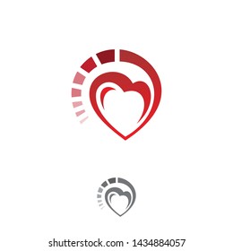 Loading heart symbol logo icon vector logo design