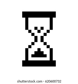 Loading hourglass icon, pixelated.