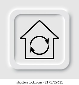 Loading, house simple vector, icon. Flat design. Neumorphism design.ai