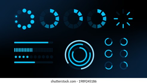 Loading hud elements. Futuristic template. Vector design 