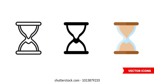 Loading icon icon of 3 types: color, black and white, outline. Isolated vector sign symbol.