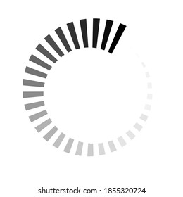 Loading icon for applications and site. Circular dotted scale. Simple vector illustration isolated on white background.