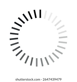 Carregando ícone em círculo preto e branco com efeito de gradiente, web design moderno, elemento de UI minimalista abstrato, ícone de animação suave