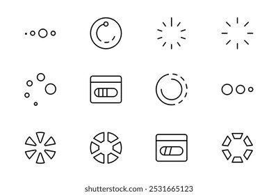Loading icon, Buffering icon, Buffer, loader or preloader icon set. Download or Upload. Collection of simple web download. Vector illustration. Can be used of UI and mobile app, web site interface.