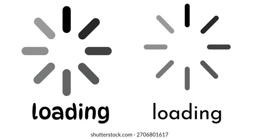 Carregando ícone. Um ícone de carregamento circular com um fundo branco.