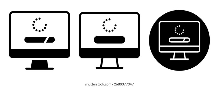 Icono de carga Colección Glifo y Ilustración vectorial mixta