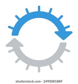 icono de carga color o ilustración de logotipo color plano estilo azul	
