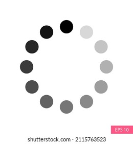 Loading icon with doted line vector in flat style design for website design, app, UI, isolated on white background. Buffering of download - upload, system loading, data loading, progress loading bar.