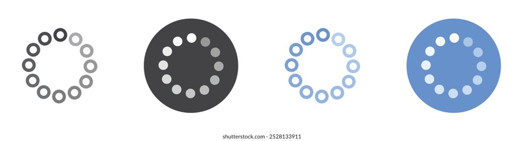 Icono de carga Arte plano en blanco y negro aislado