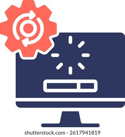 Loading Icon Glyph Color Vector Illustration