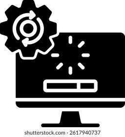 Loading Icon Glyph Vector Illustration