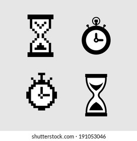 Loading icon. hourglass and stopwatch