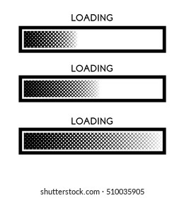 Loading icon.  Illustration of the boot process. Linear gradient moire effect. Vector concept.