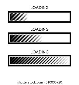 Loading icon. Illustration of the boot process. Linear gradient moire effect. Vector concept.