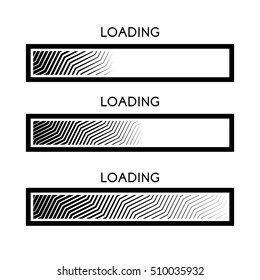 Loading icon. Illustration of the boot process. Linear gradient moire effect. Vector concept.