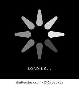 Loading icon isolated on a black background.
