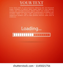 Loading icon isolated on orange background. Progress bar icon. Flat design. Vector Illustration