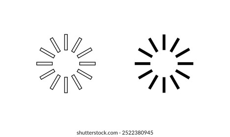 Icono de carga, aislado sobre fondo blanco. Conjunto de iconos de carga. Plantillas del cargador del círculo. Señales indicadoras de carga. Símbolos de espera.