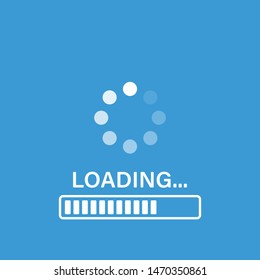 Loading icon isolated template. Update or loading symbol for web or application on blue background. Stock vector. EPS 10