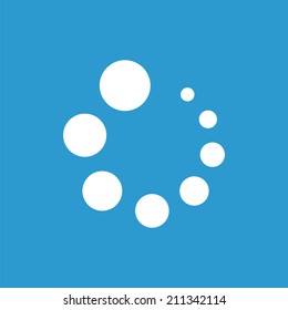 Loading Icon, Isolated, White On The Blue Background. Exclusive Symbols 