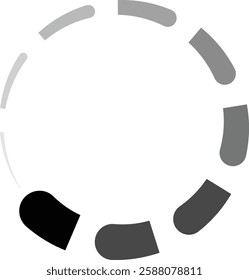 Loading icon. Load circular icon. Buffer loader or preloader isolated on transparent background. Download or upload progress related icon. Simple web download. Vector illustration.