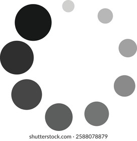 Loading icon. Load circular icon. Buffer loader or preloader isolated on transparent background. Download or upload progress related icon. Simple web download. Vector illustration.