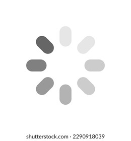 Icono de carga con forma ovalada color monocromo aislado en fondo blanco