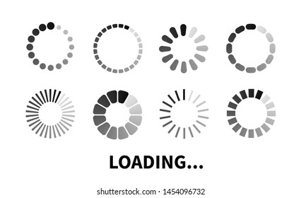 Loading icon. Progress bar for upload download round process. Loading icon, element for website and software. Vector element for web design, software, app and interface.