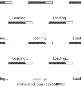 Loading icon seamless pattern on white background. Progress bar icon. Flat design. Vector Illustration