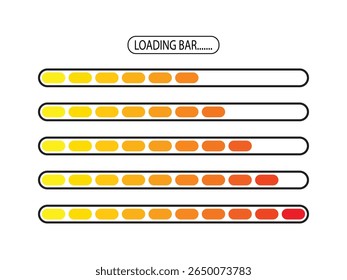 Loading icon set. Set of loading bar. Download progress icons. Loading icons. Load bar icons