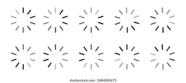 Loading icon set. Buffer loader or preloaded,  Buffing Circle Waiting, Circular Loading Buffering Icons Vector,