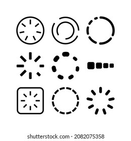 Loading icon set isolated on white background