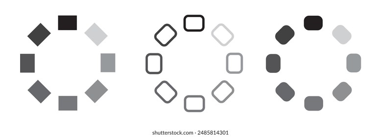 Loading icon set. Load circular. Loader buffer sign