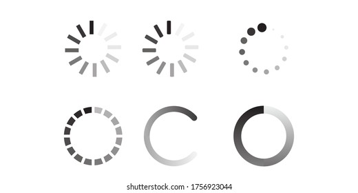 Loading icon set. Load sign. Vector illustration