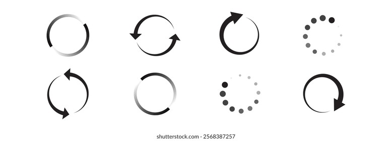Loading icon set. Load sign on white background. Download, Upload. Vector.