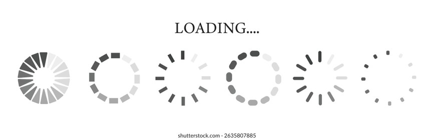 Loading icon set. Load sign on white background. Download, Upload. Vector.