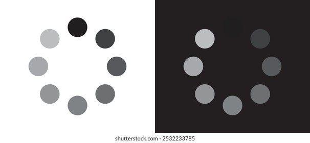 Carregando conjunto de ícones com cor monocromática isolada no fundo branco