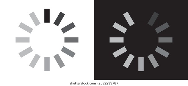 Loading icon set with monochrome color isolated on white background