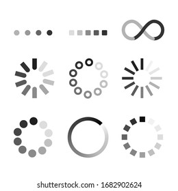 Loading Icon Set On White Background Vector Illustration Eps 10