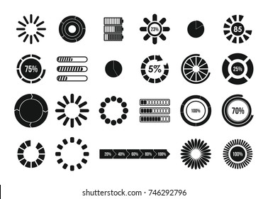Loading icon set. Simple set of loading vector icons for web design isolated on white background