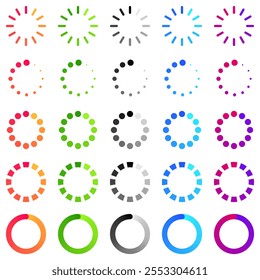 Loading icon set, vector illustration