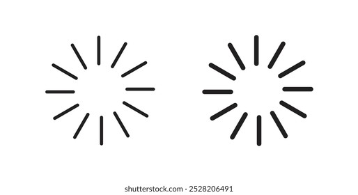 Carregando ícone em estilo sólido e traçado.