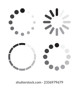 Loading icon vector. Circle loading, waiting symbol vector illustration.Loading round bar outline icon. loading loop symbol. Waiting, Data load concept.