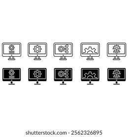 Loading icon vector set. Update system illustration sign collection. Concept of upgrade application progress symbol or logo.