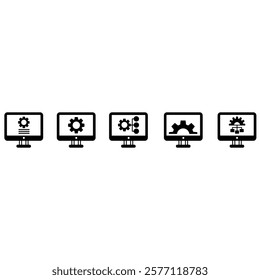 Loading icon vector set. Update system illustration sign collection. Concept of upgrade application progress symbol or logo.