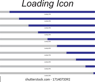 loading icons in the form of grid lines 10 to 99 percent