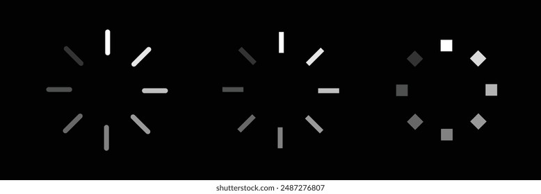 Loading icons. Load. load vector icons, isolated. Loading vector icon. Vector illustration. Buffering icon set. EPS 10.