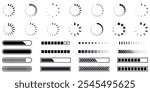 Loading icons progress bar Buffer loader or preloader loading bar signs download upload progress sign symbol buttons