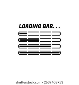 Loading Icons and Progress Bar.  Horizontal Load Indicators.
